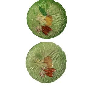 Royal Winton Grimwades Plates Set of 2 Vintage Crazing Vegetable Theme Farmhouse
